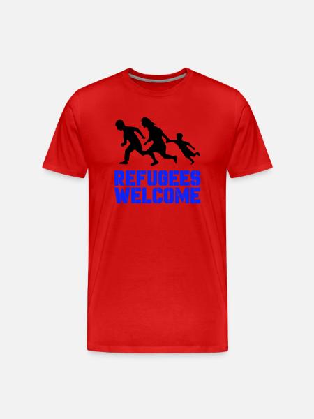 Refugees Welcome - Men's Premium Organic T-Shirt - red