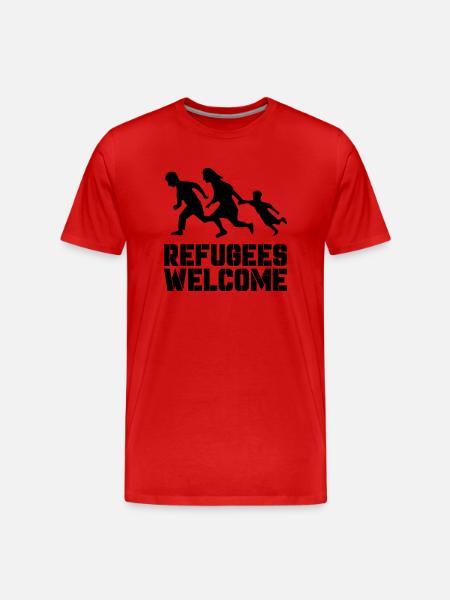 Refugees Welcome - Men's Premium Organic T-Shirt - red