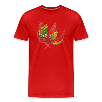 feuilles - T-shirt bio Premium Homme - rouge - Devant - Damien (186cm)
