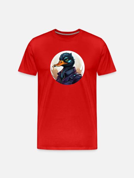 Duck with cigar - Men's Premium Organic T-Shirt - red