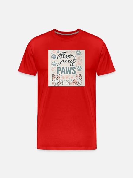 All you need is paws - Men's Premium Organic T-Shirt - red
