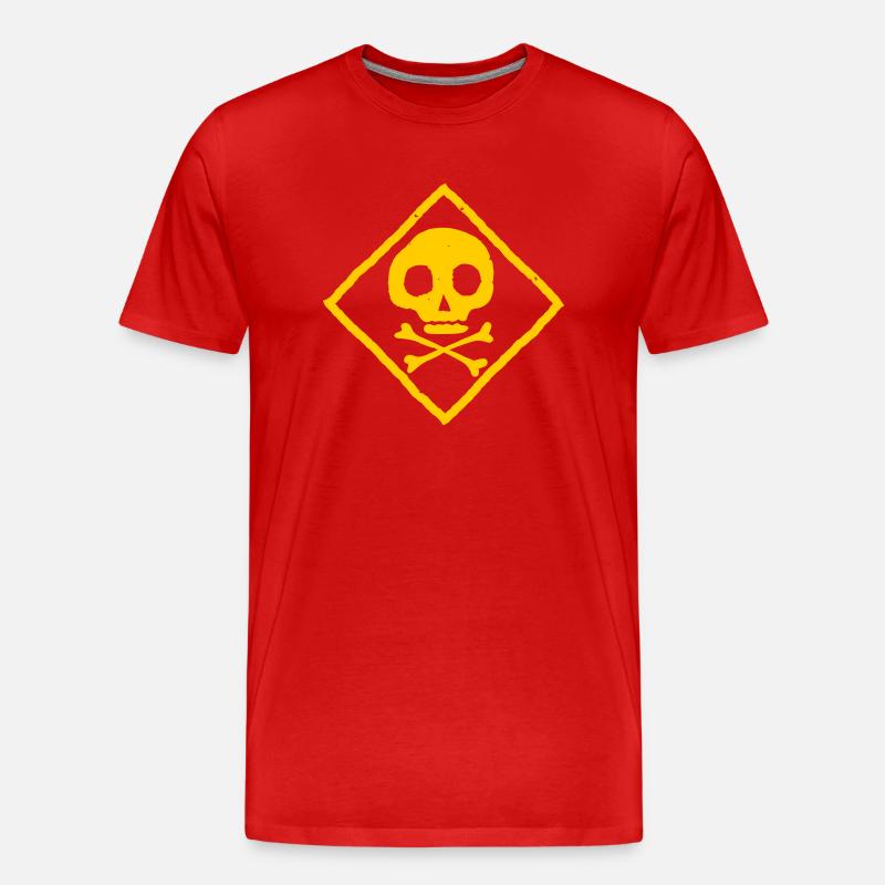 Schädel und Knochen - Männer Premium Bio T-Shirt - Rot