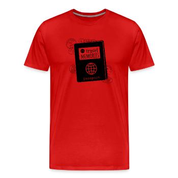 My travel memorises passport - noir - T-shirt bio Premium Homme - rouge - Devant - Damien (186cm)