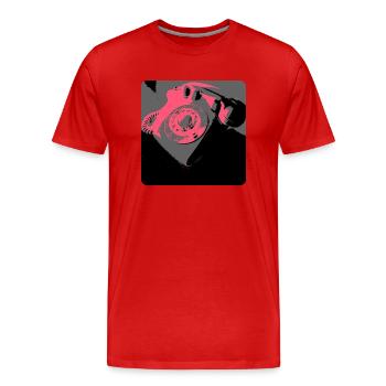 Phone Love - Men's Premium Organic T-Shirt - red - Front - Damien (186cm)
