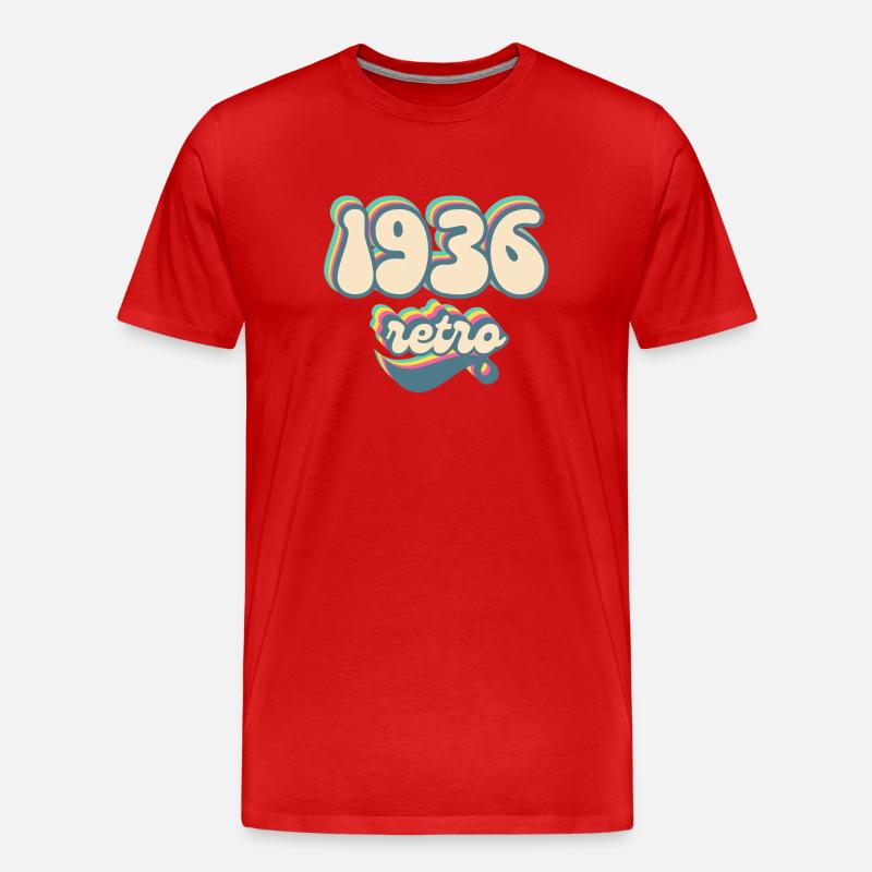 1936 Retro Geschenkidee - Männer Premium Bio T-Shirt - Rot