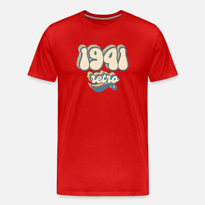 1941 Retro Geschenkidee - Männer Premium Bio T-Shirt - Rot