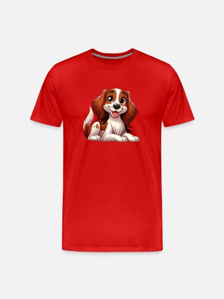 Brittany Spaniel - Men's Premium Organic T-Shirt - red