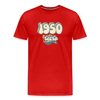 Retro-Geschenkidee aus den 1950er Jahren - Männer Premium Bio T-Shirt - Rot - Vorne - Damien (186cm)