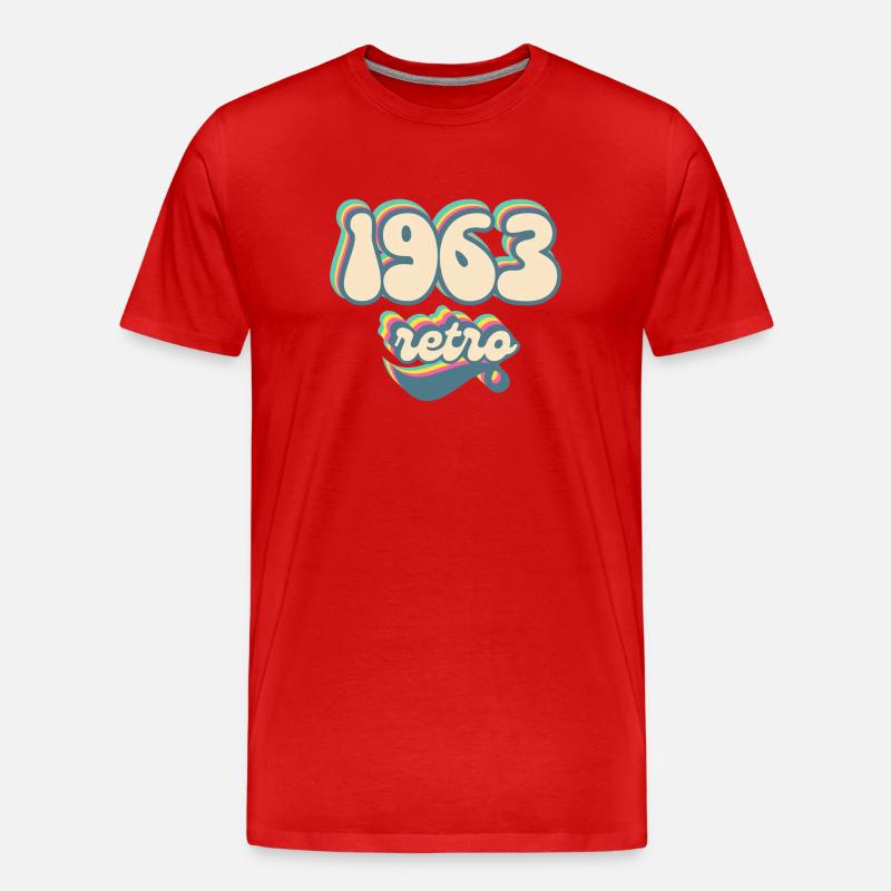 1963 Retro Geschenkidee - Männer Premium Bio T-Shirt - Rot
