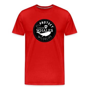 Save the wales, protect wildlife - Black - Men's Premium Organic T-Shirt - red - Front - Damien (186cm)