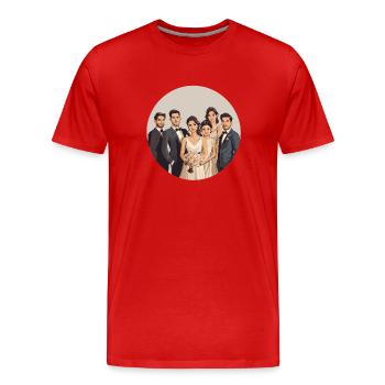 Élégance et joie – Le moment parfait du mariage - T-shirt bio Premium Homme - rouge - Devant - Damien (186cm)