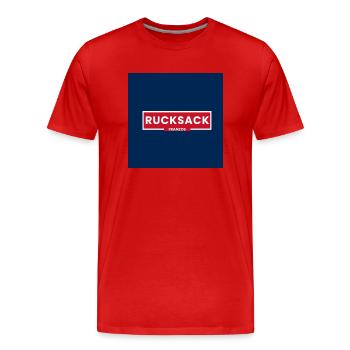 Rucksack-Franzos - Männer Premium Bio T-Shirt - Rot - Vorne - Damien (186cm)