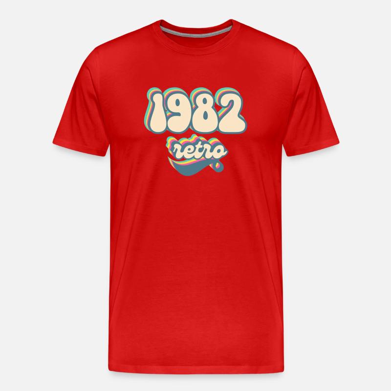 1982 Retro Geschenkidee - Männer Premium Bio T-Shirt - Rot