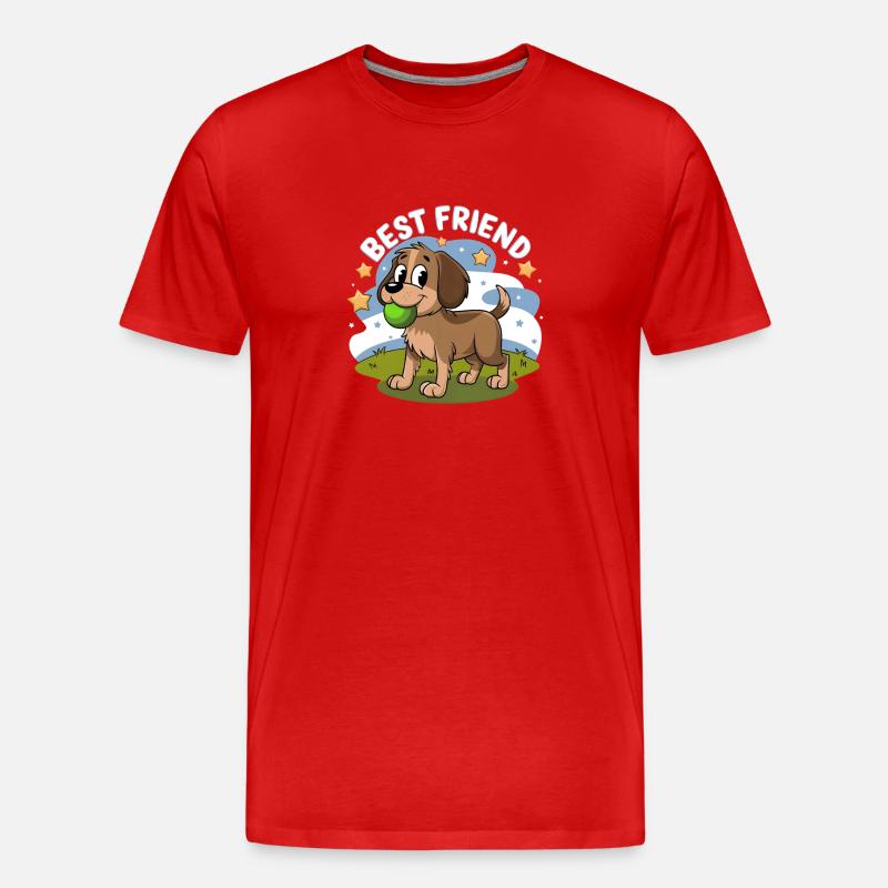 Bester Freund Hund - Männer Premium Bio T-Shirt - Rot