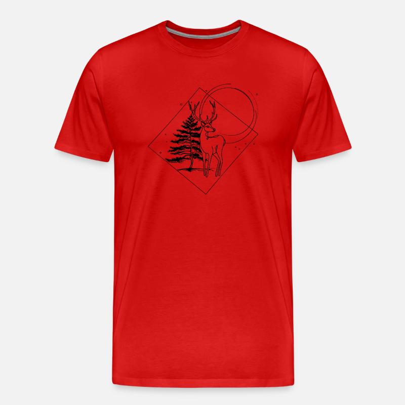 Hirsch - Männer Premium Bio T-Shirt - Rot