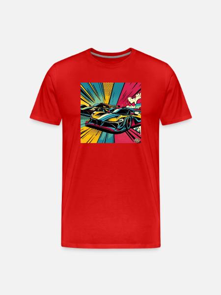 GT Vehicle Popart - Men's Premium Organic T-Shirt - red