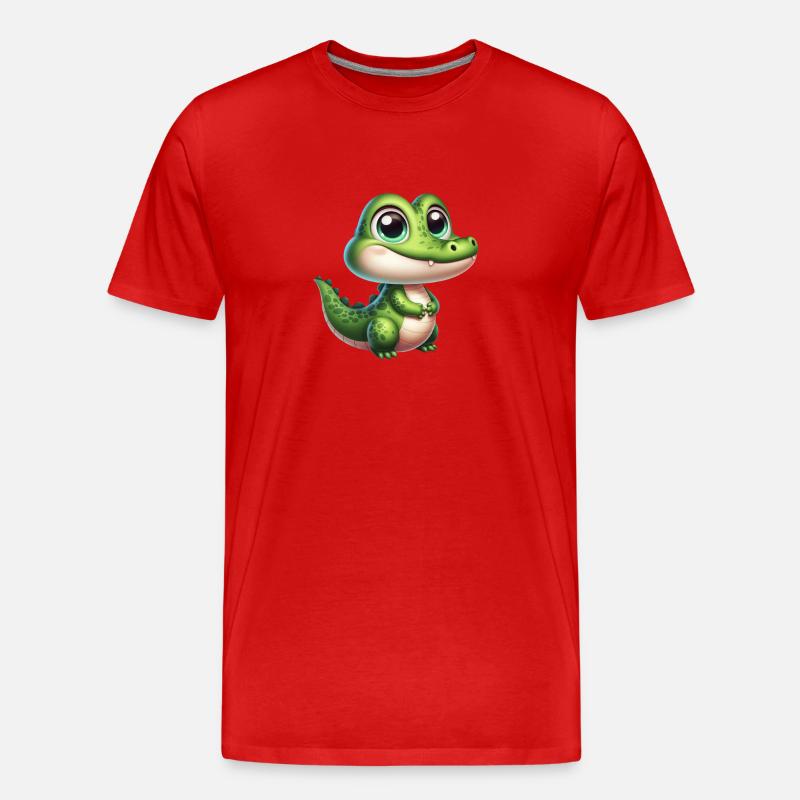 Crocodile - Männer Premium Bio T-Shirt - Rot