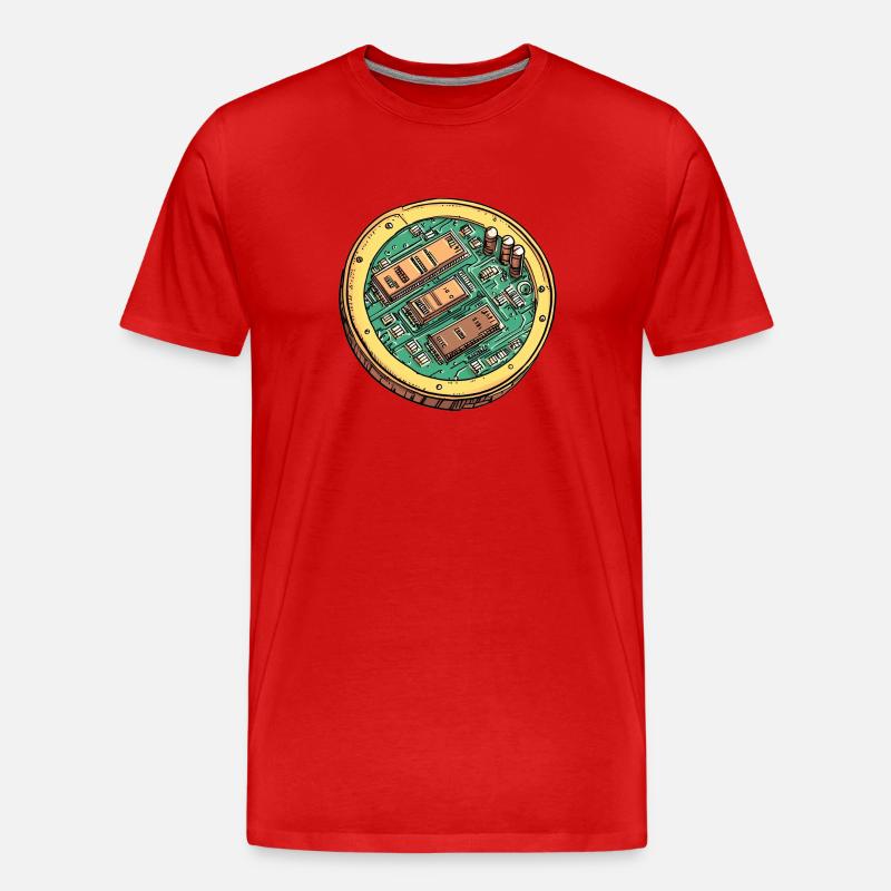 Tech-Kern: Herzstück der Zukunft! - Männer Premium Bio T-Shirt - Rot