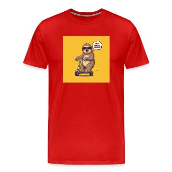 FAULTIER SPEED DEMON - Männer Premium Bio T-Shirt - Rot - Vorne - Damien (186cm)