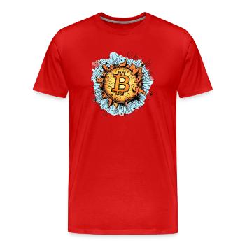 Bitcoin Boom : La puissance explosive de la crypto ! - T-shirt bio Premium Homme - rouge - Devant - Damien (186cm)