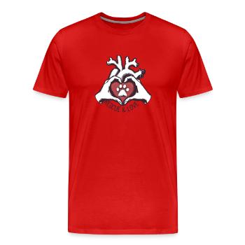 Rescue & Love - Men's Premium Organic T-Shirt - red - Front - Damien (186cm)