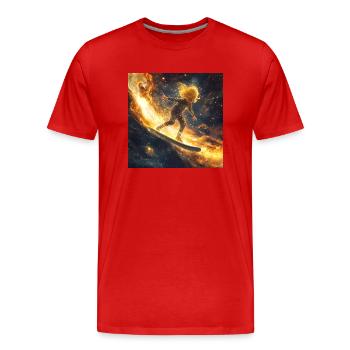 Fiedediefie - Men's Premium Organic T-Shirt - red - Front - Damien (186cm)