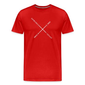 Rose des vents des carrières sous Paris - T-shirt bio Premium Homme - rouge - Devant - Damien (186cm)