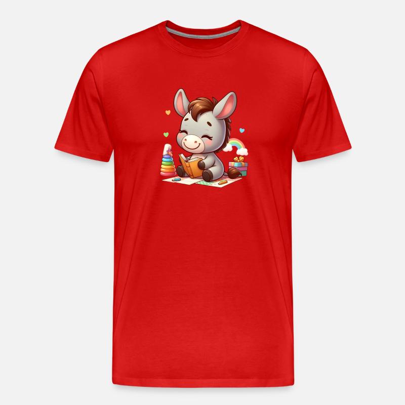 Esel 3 - Männer Premium Bio T-Shirt - Rot