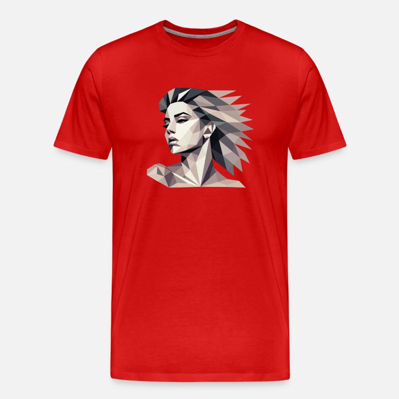 Design "Triangular reflect" - Männer Premium Bio T-Shirt - Rot