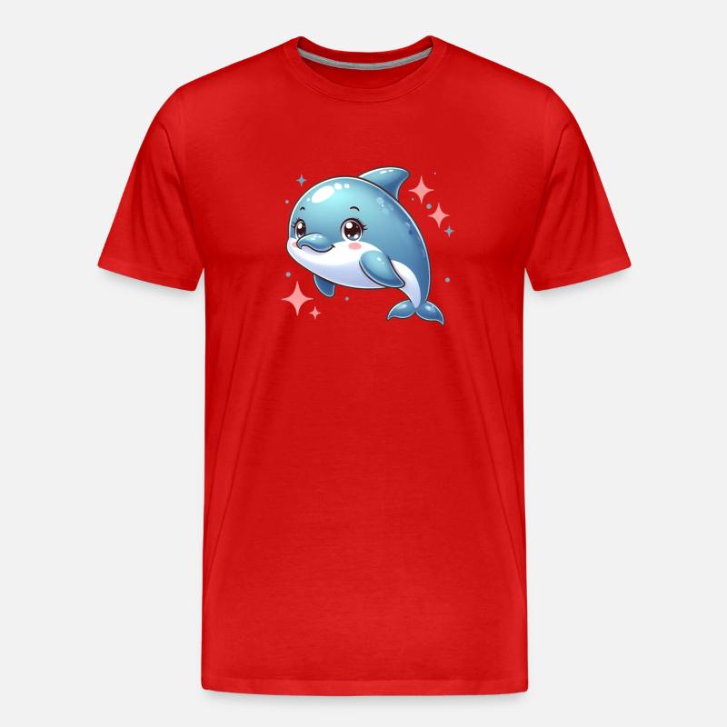 Delfin - Männer Premium Bio T-Shirt - Rot