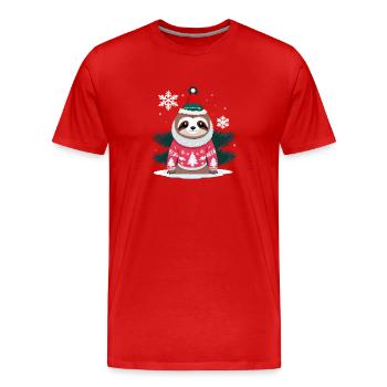 POD CUTE NOEL 6 - T-shirt bio Premium Homme - rouge - Devant - Damien (186cm)
