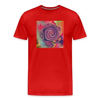Abstrakte Mustern mit verschiedenen Farben - Männer Premium Bio T-Shirt - Rot - Vorne - Damien (186cm)