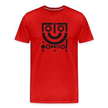 Design « Twist joyeux » - T-shirt bio Premium Homme - rouge - Devant - Damien (186cm)