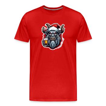 Krampus / Tradition / Culture / d’hiver - T-shirt bio Premium Homme - rouge - Devant - Damien (186cm)