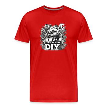 Bricoleur Noël DIY - T-shirt bio Premium Homme - rouge - Devant - Damien (186cm)