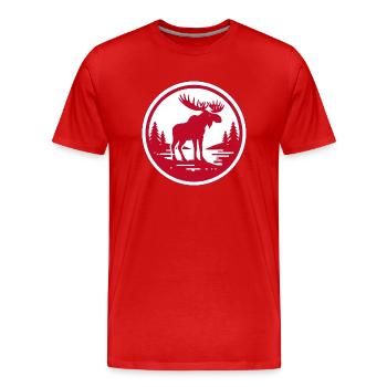 Rød elg - Men's Premium Organic T-Shirt - red - Front - Damien (186cm)