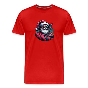 Mafia Weihnachtsmann - Männer Premium Bio T-Shirt - Rot - Vorne - Damien (186cm)