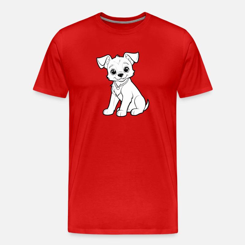 Hund Comic Lustieg - Männer Premium Bio T-Shirt - Rot