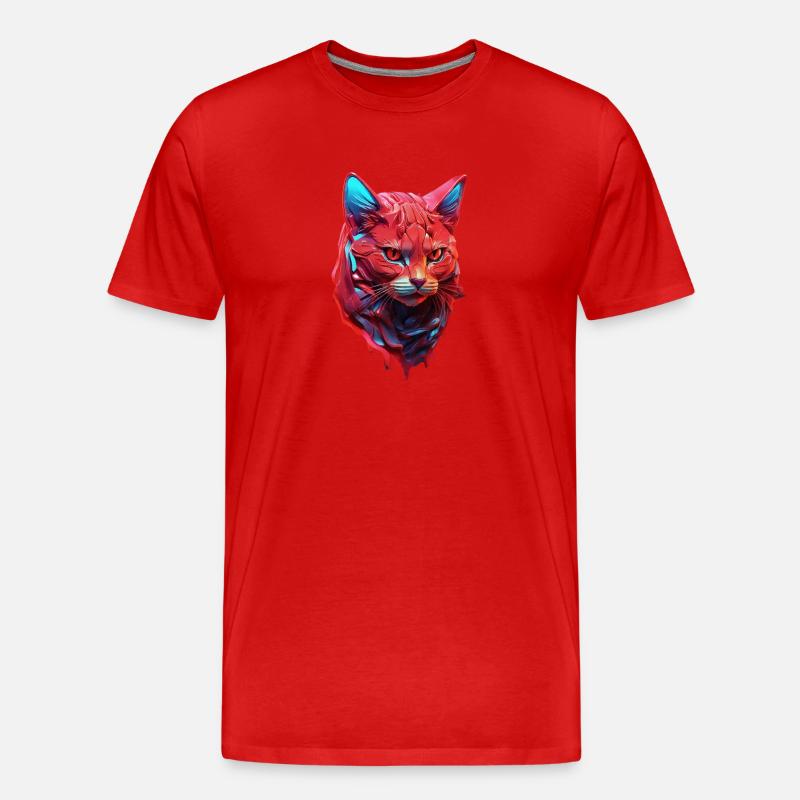 Katze - Männer Premium Bio T-Shirt - Rot