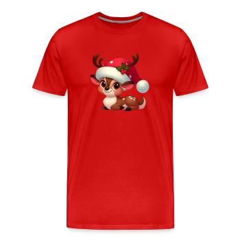 rudolph 5 - T-shirt bio Premium Homme - rouge - Devant - Damien (186cm)
