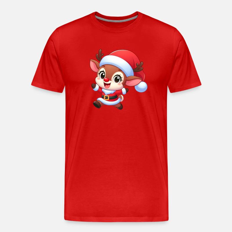 Rudolf 1 - Männer Premium Bio T-Shirt - Rot