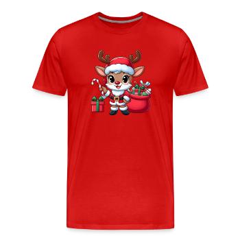 rudolph 3 - T-shirt bio Premium Homme - rouge - Devant - Damien (186cm)