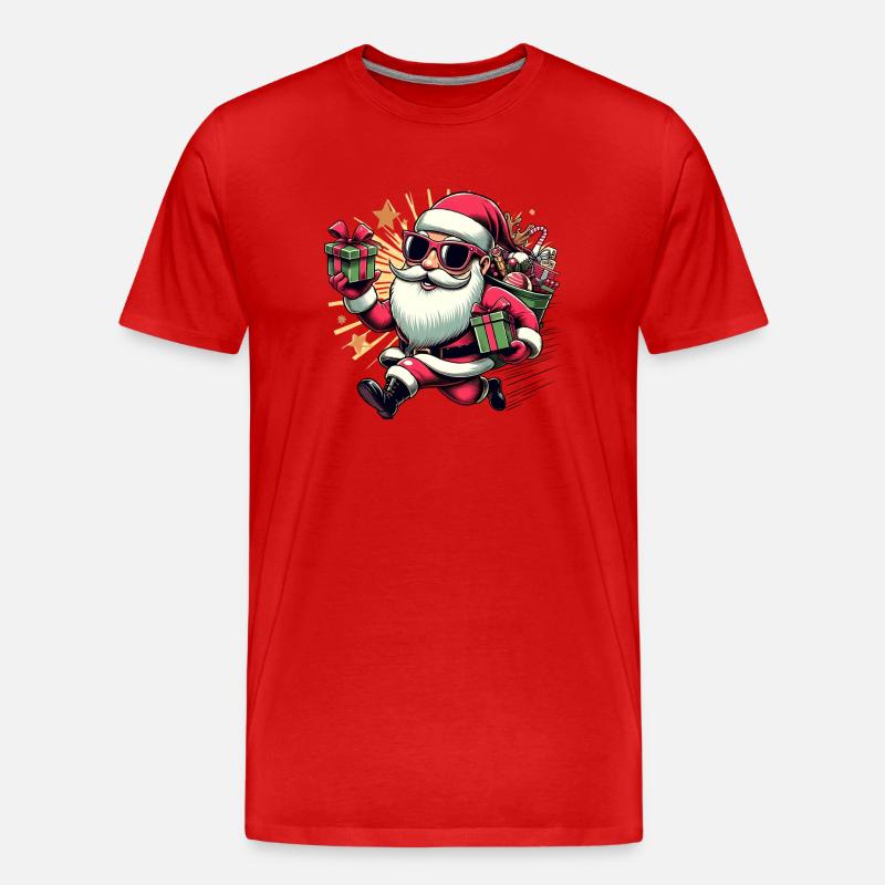 Santa Fun 10 - Männer Premium Bio T-Shirt - Rot