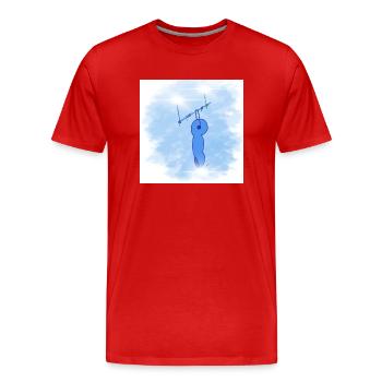 Doigt céleste - T-shirt bio Premium Homme - rouge - Devant - Damien (186cm)