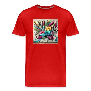 Chaise Graffiti Vendeur de meubles - T-shirt bio Premium Homme - rouge - Devant - Damien (186cm)