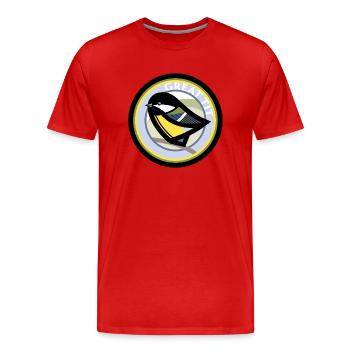 Great tit - Men's Premium Organic T-Shirt - red - Front - Damien (186cm)