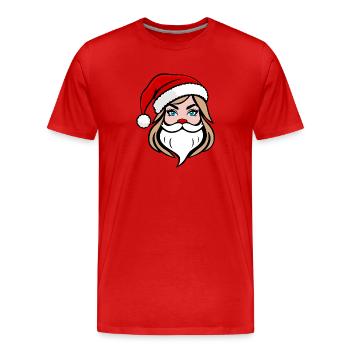 weihnachtsfrau Weihnachten female mrs. santa clara - Men's Premium Organic T-Shirt - red - Front - Damien (186cm)