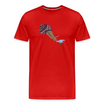 Snail smoker - Men's Premium Organic T-Shirt - red - Front - Damien (186cm)
