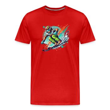 ski abfahrt - Männer Premium Bio T-Shirt - Rot - Vorne - Damien (186cm)