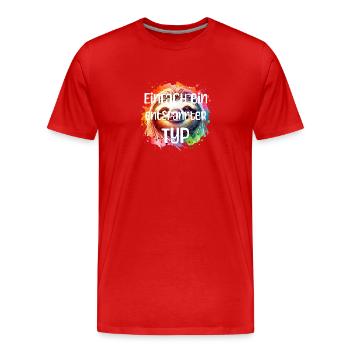 Entspannter Typ - Männer Premium Bio T-Shirt - Rot - Vorne - Damien (186cm)